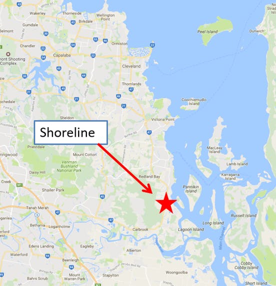 Shoreline – Location Within Southern Redland Bay