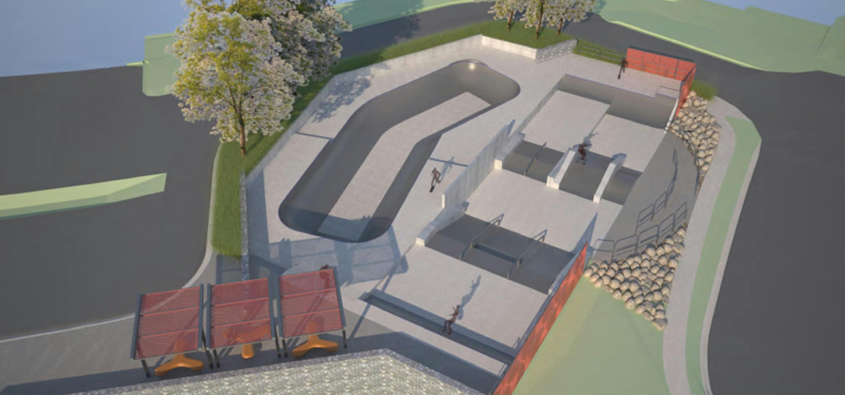 Proposed skate park perspective 3