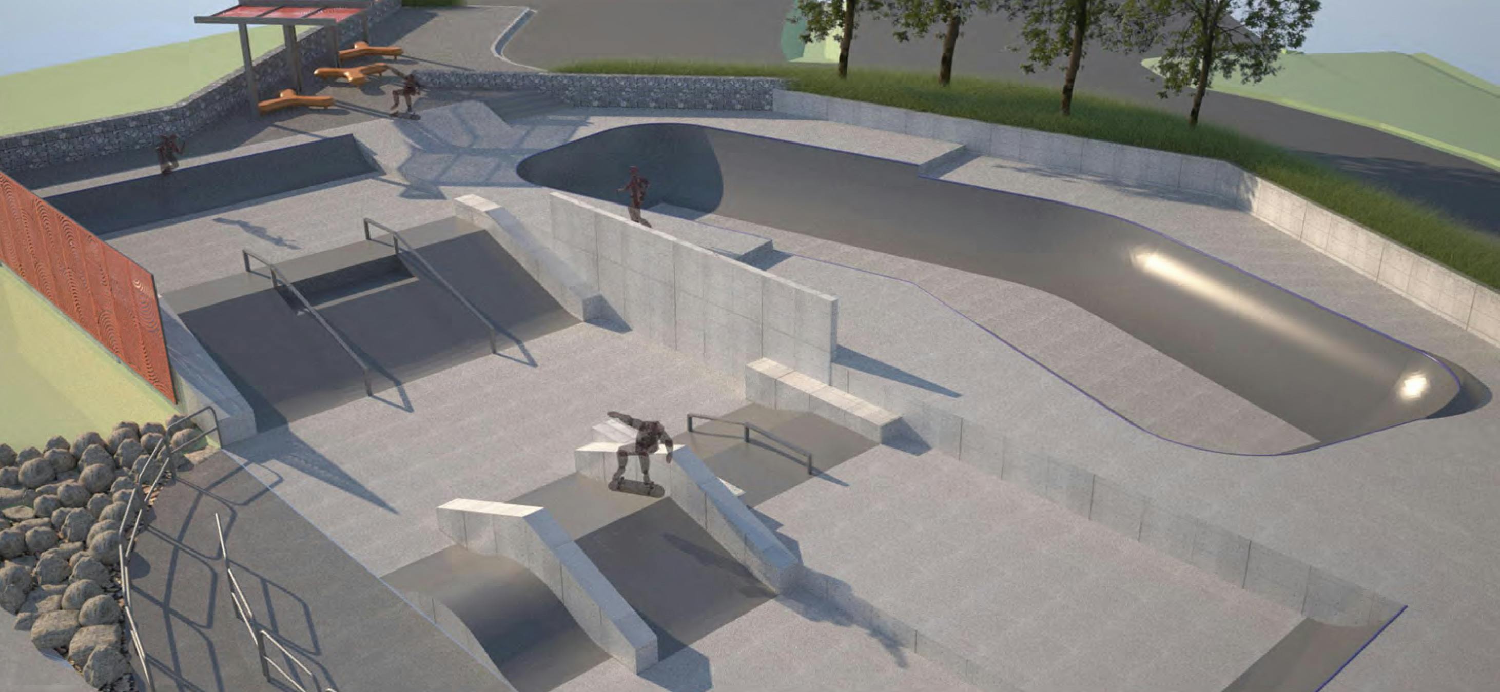 Proposed skate park perspective 2