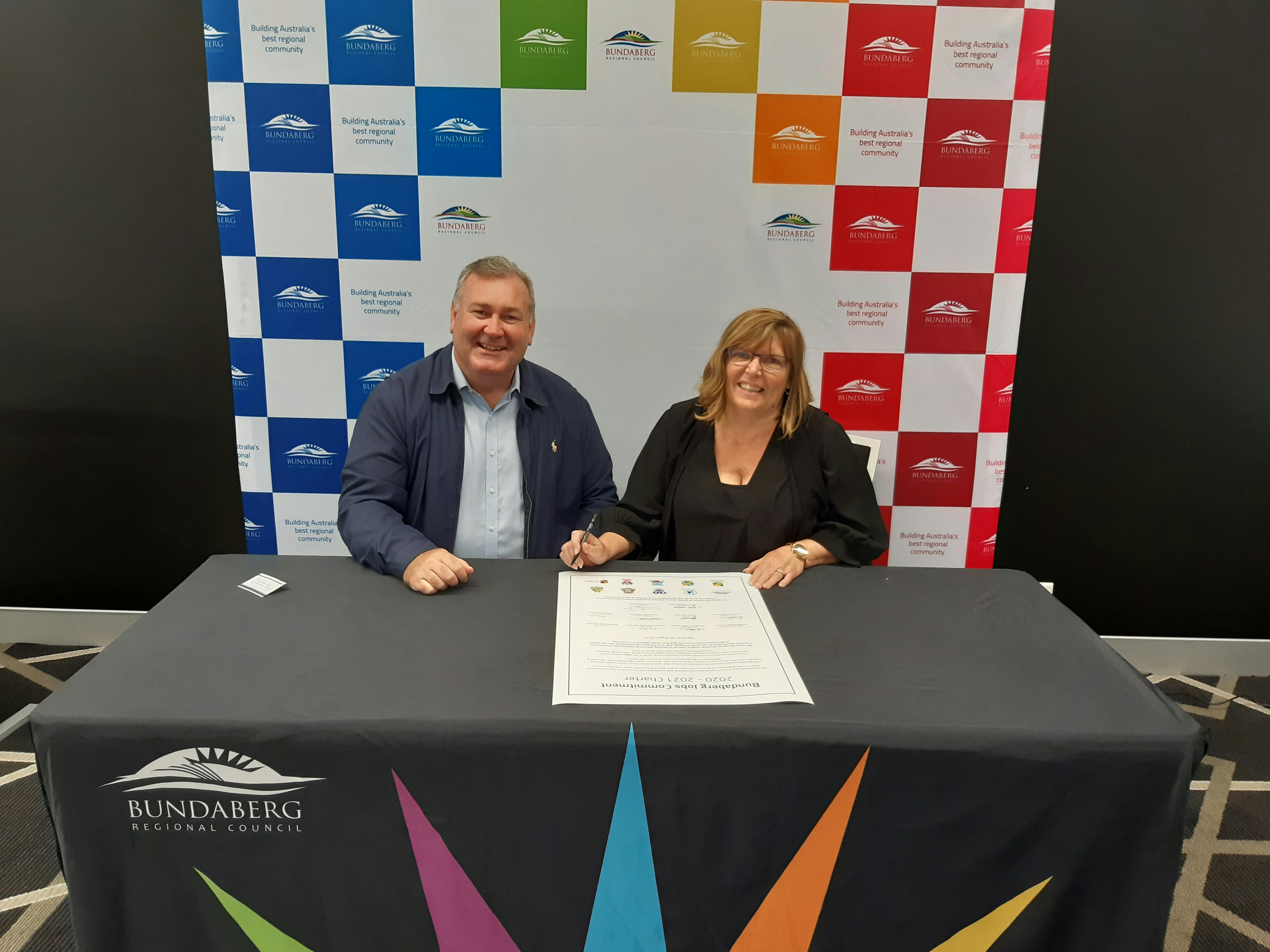Mayor Jack Dempsey with Bundaberg State High School Principal Karen McCord.jpg
