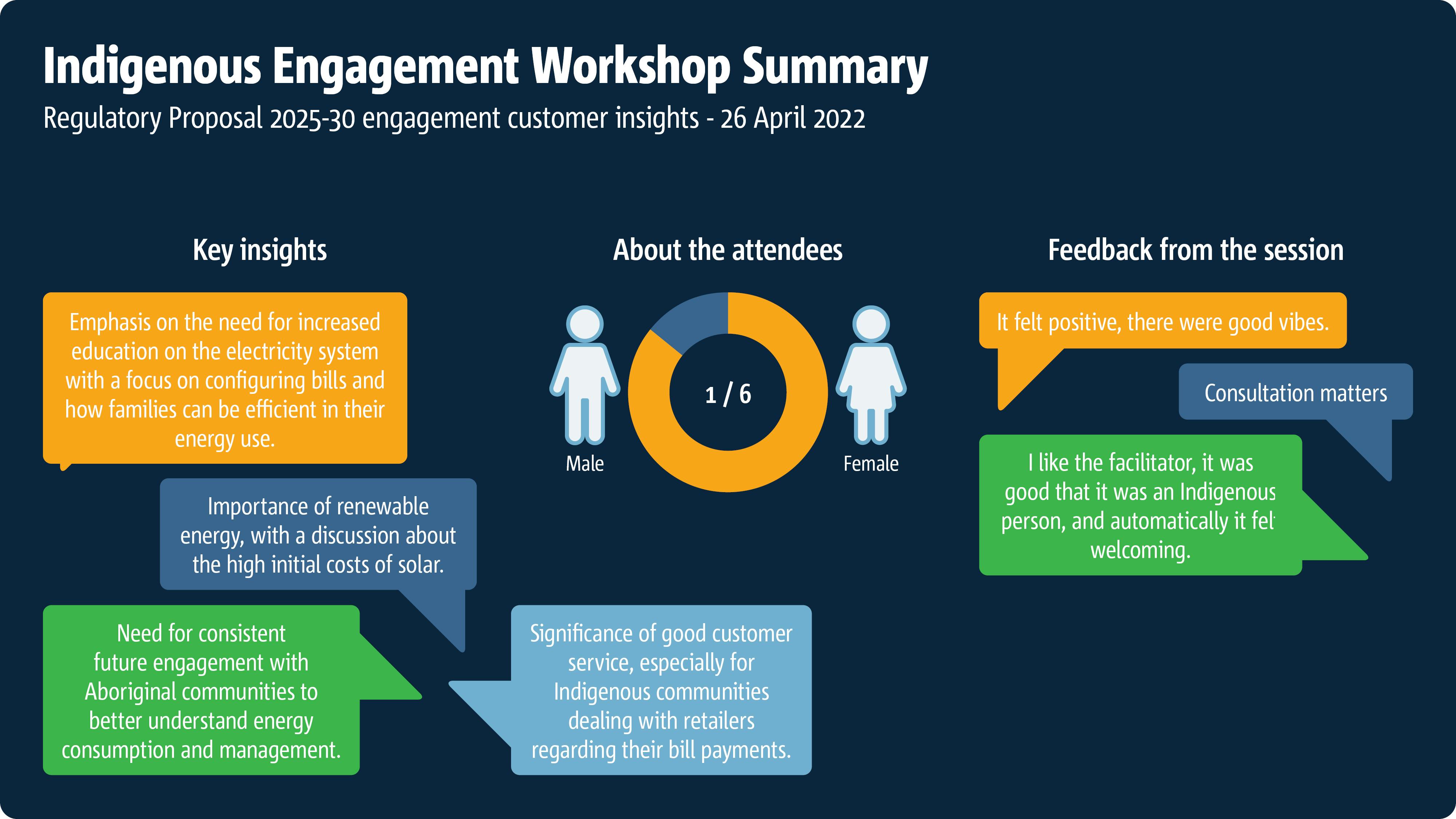 Indigenous Engagement Session Workshop Summary Snapshot
