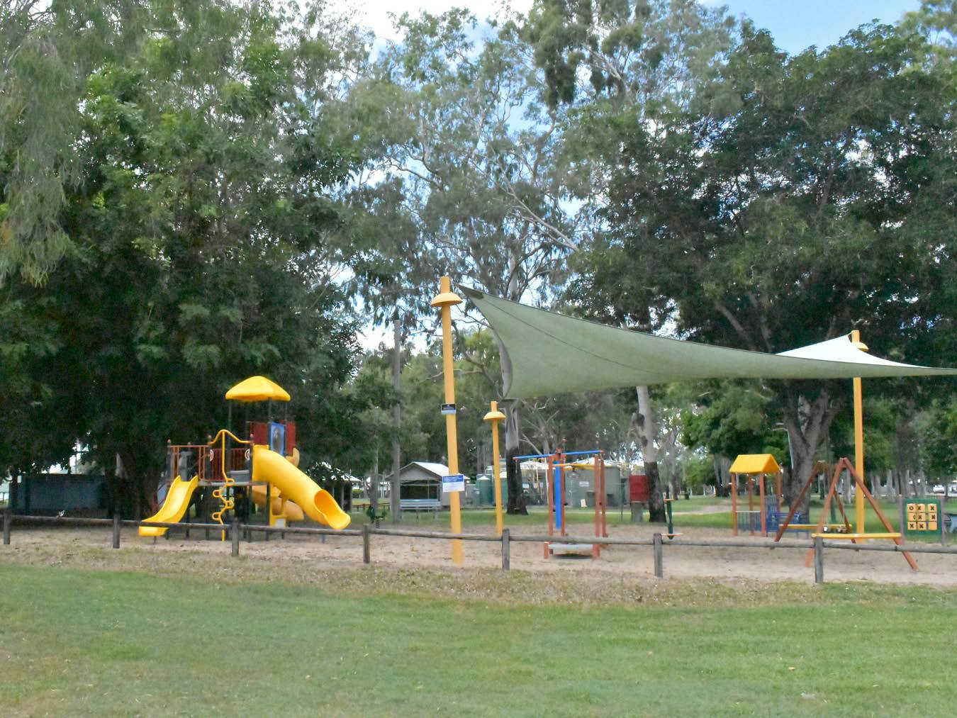 This view is looking east into the camping grounds from the existing playground facilities. This playground is contained within the camping ground.  