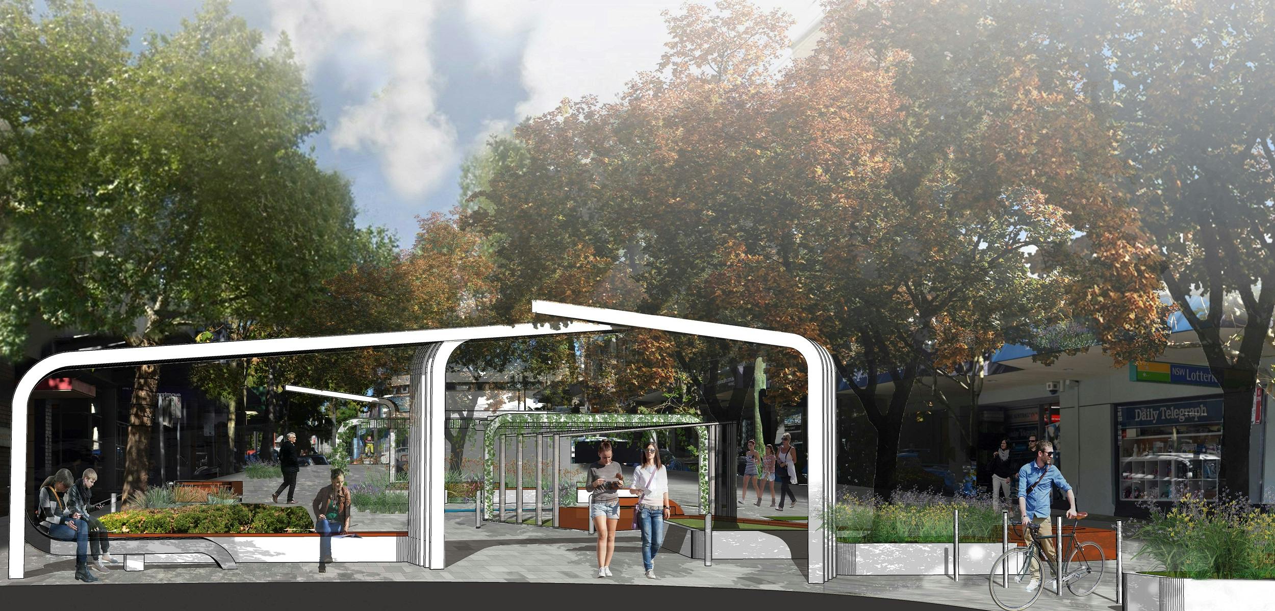 Looking south, Photomontage Young Street