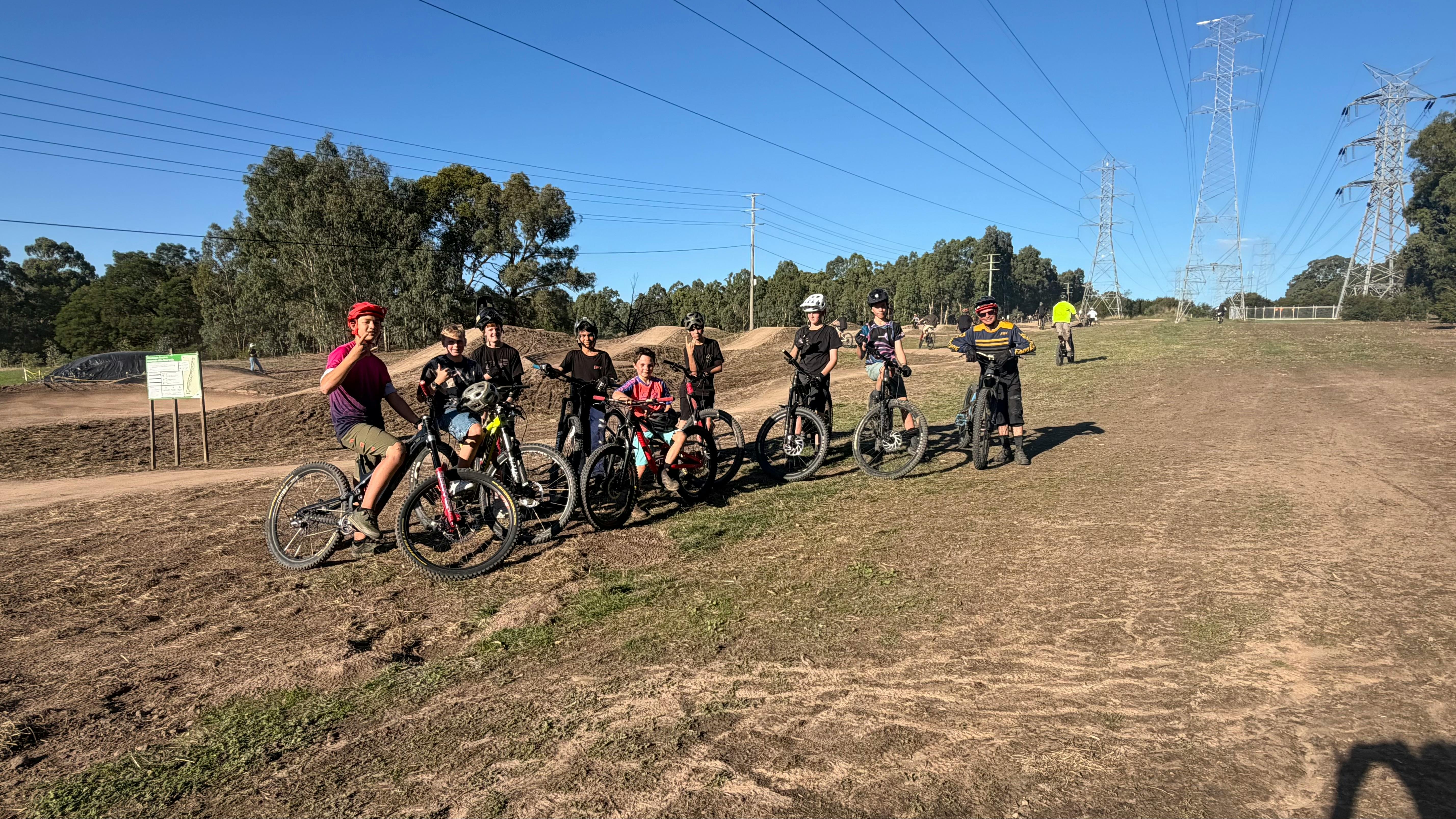 The Warrandyte Mountain Bike Club testing out the completed flow trails
