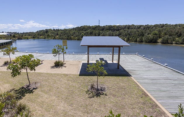 Picnic facilities overlooking wetlands