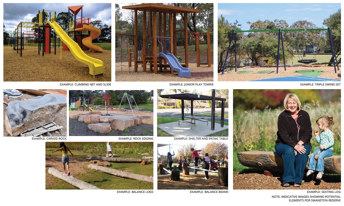 Examples play equipment and facilities