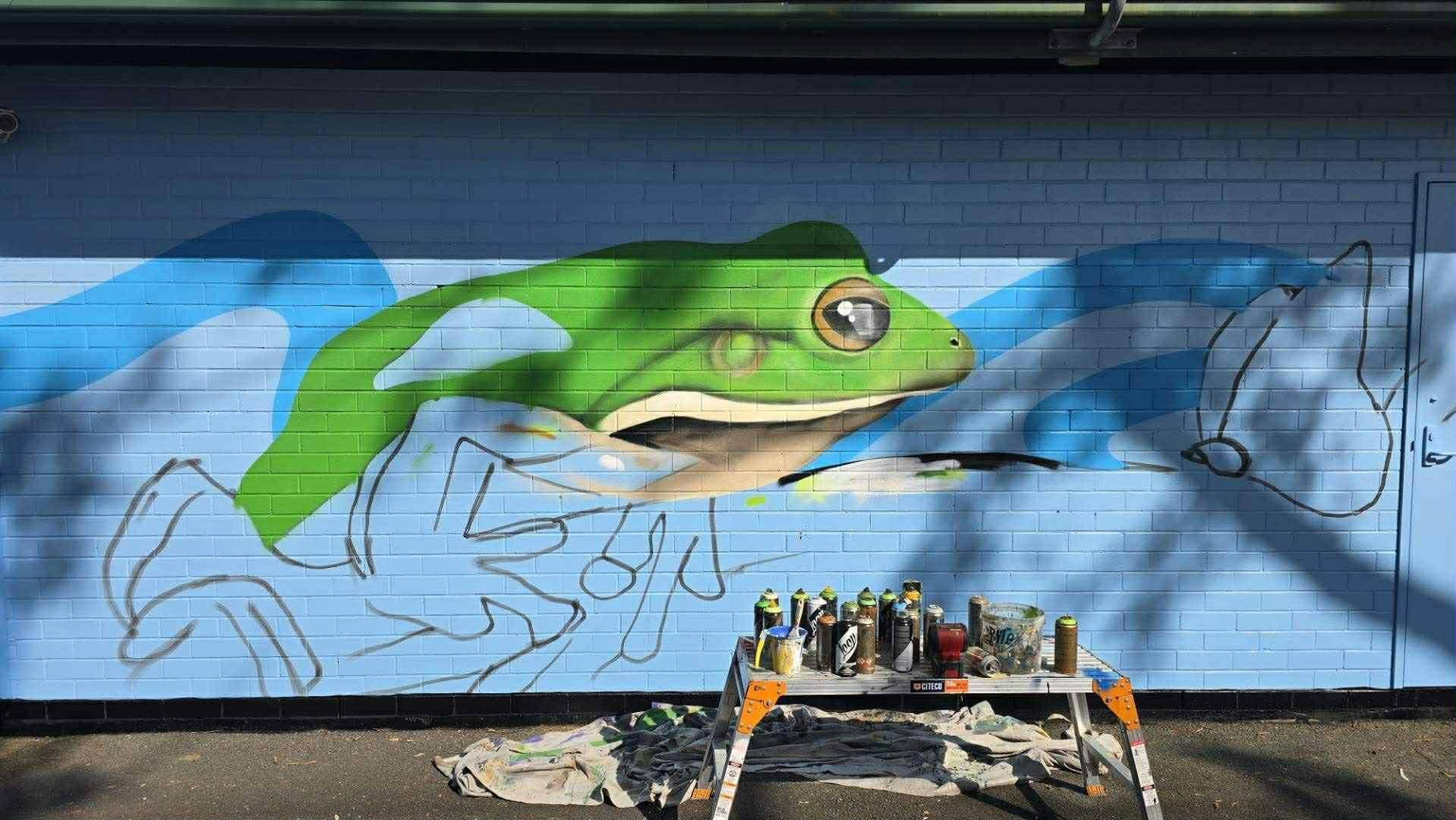 Front side - frog in progress