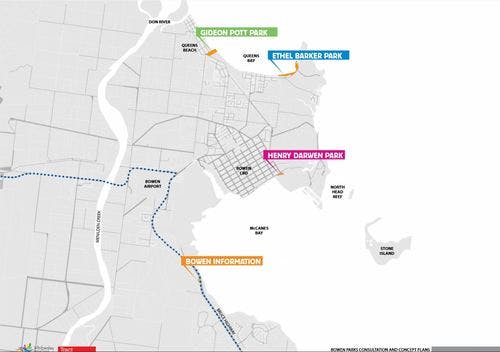 Map of three Bowen parks