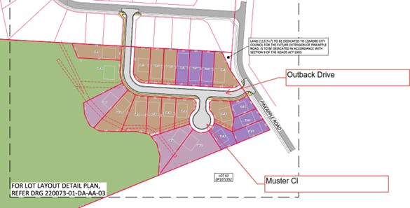 87 Pineapple Road - Subdivision Map (Outback Drive and Muster Close)