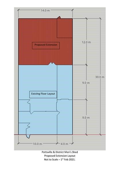 Proposed layout for Pottsville and District Men's Shed