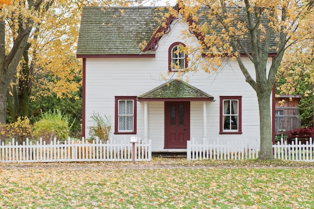 House with a white picket fence