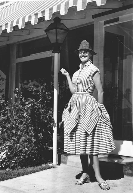 Ivy Hassard Black And White Striped Pocket Dress O 1958. Courtesy Laurene Hassard Low Res