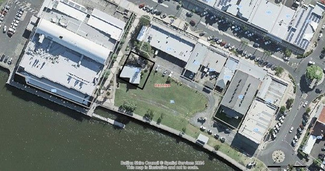 map showing section of land to be leased in River Street, Ballina