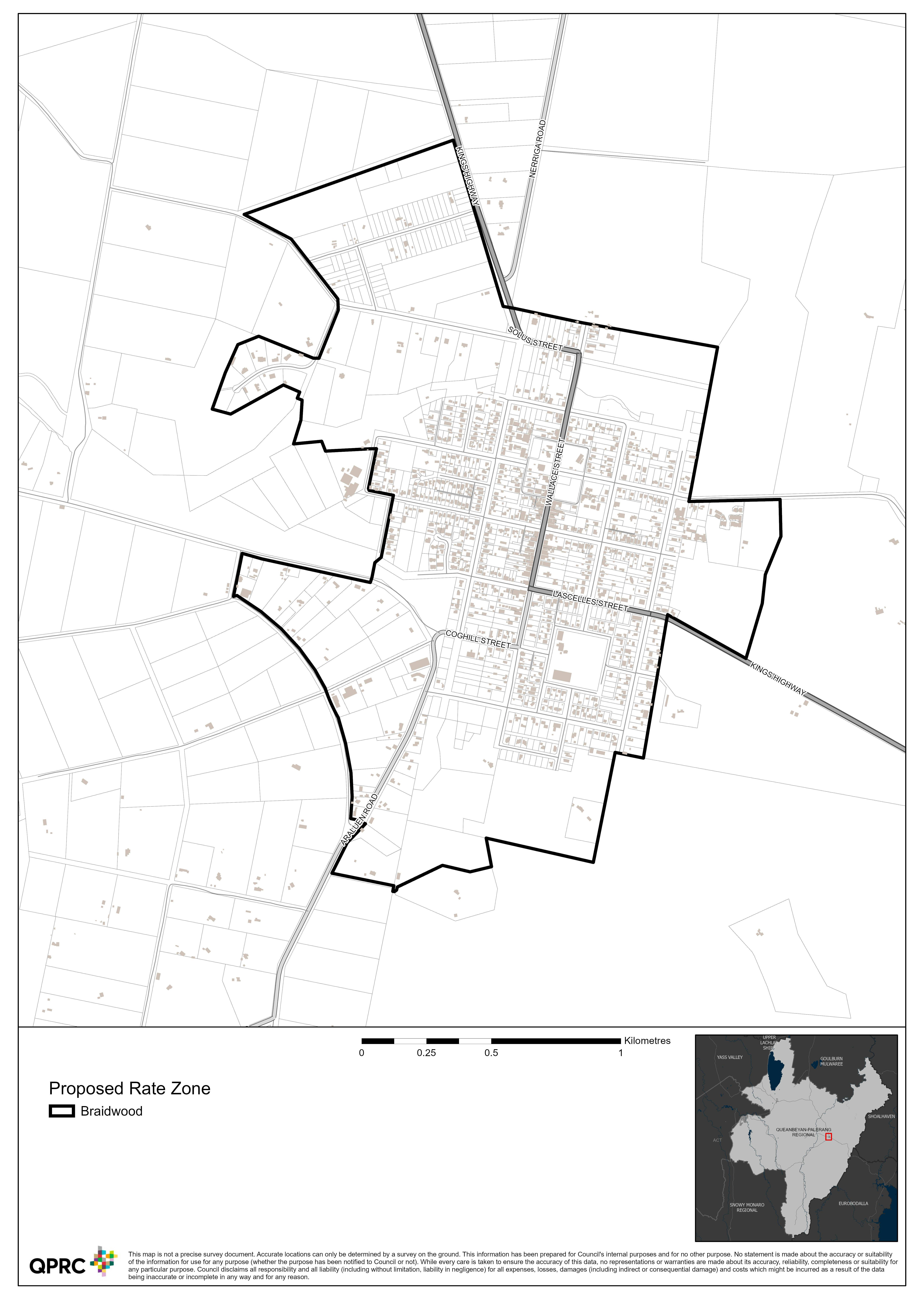 Map Of Braidwood   Residential And Business Categories