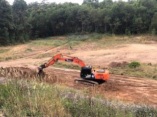 Contractor has excavators and dozers on site August 2021