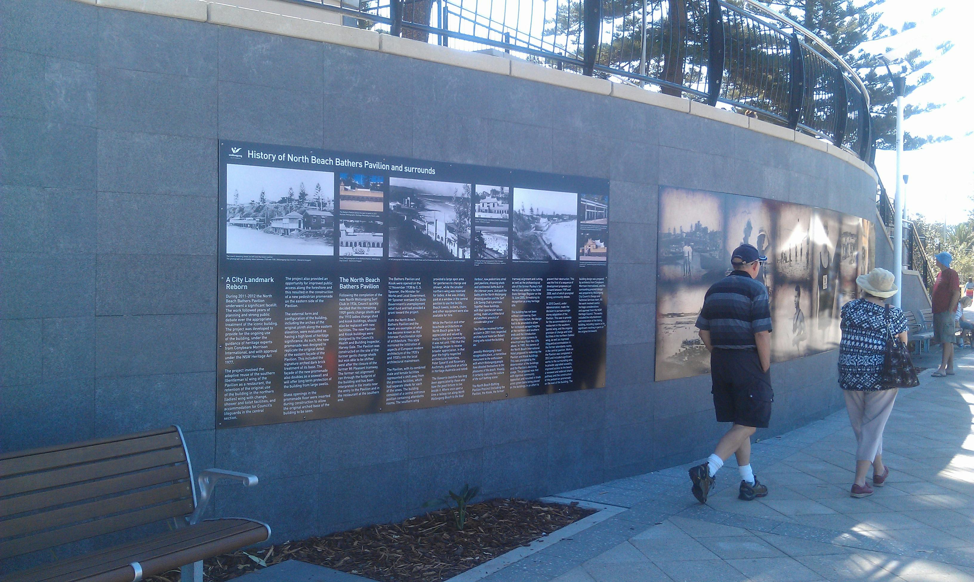 North Beach Bather's Pavilion interpretive signage