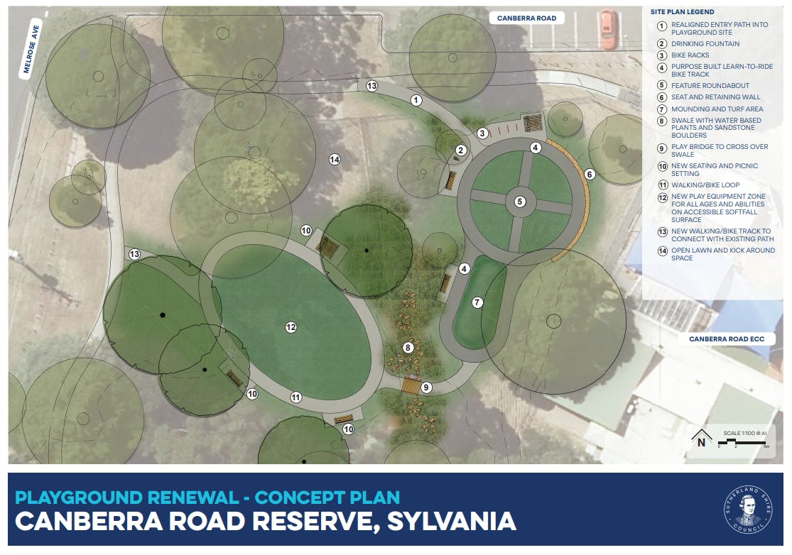 Canberra Rd Reserve concept plan Sep 2021