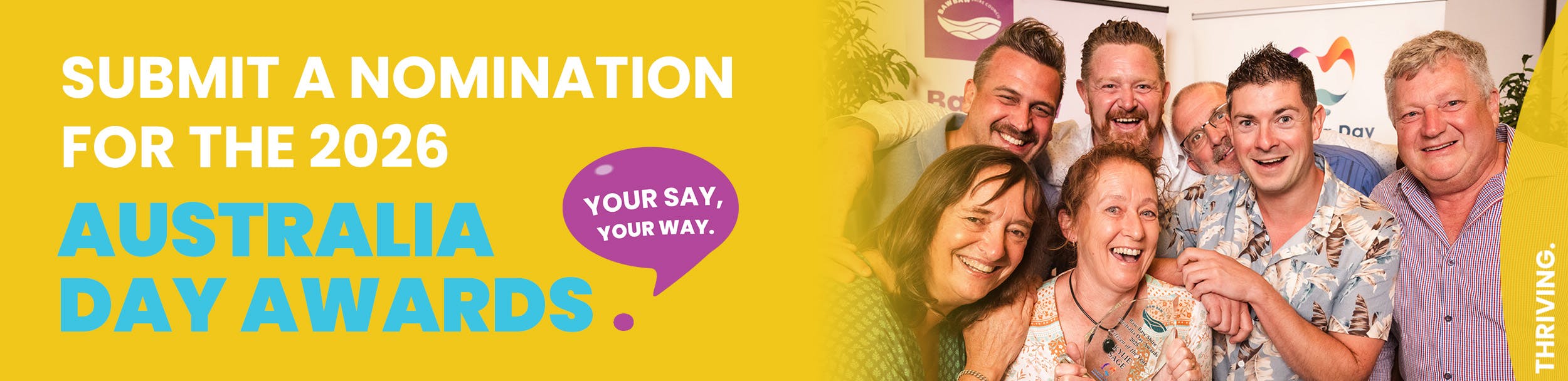 Recipients from the 2025 Australia Day Awards posing for a photo with their award