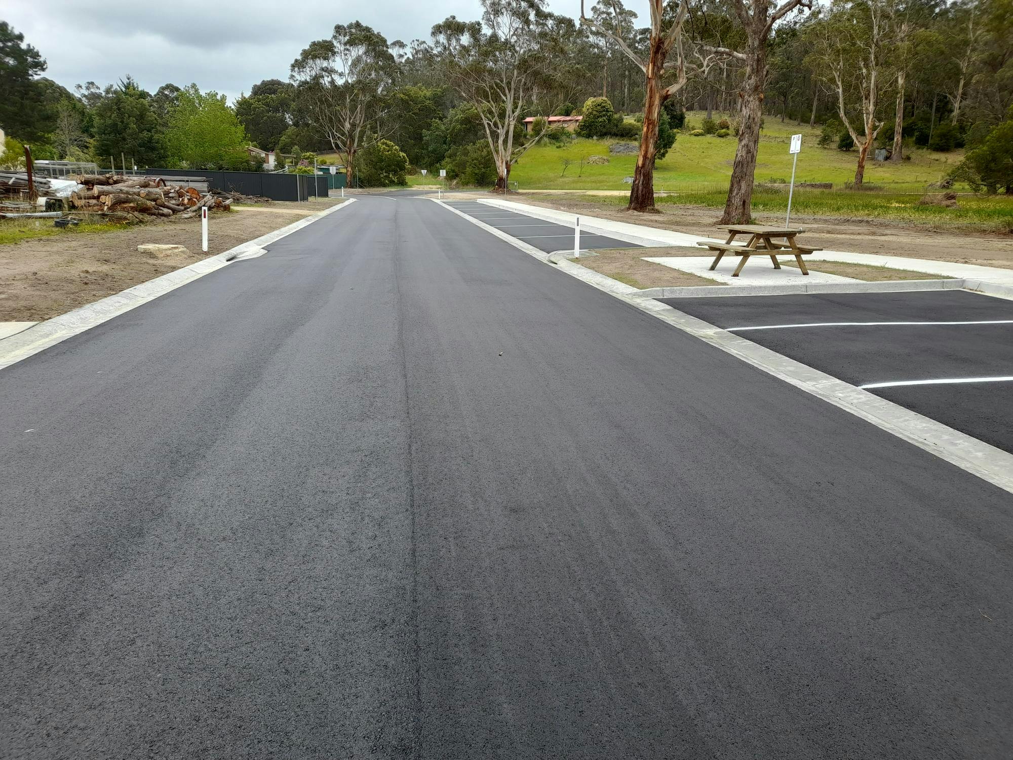 Completed carpark, Road and picnic table - 31 October 2023