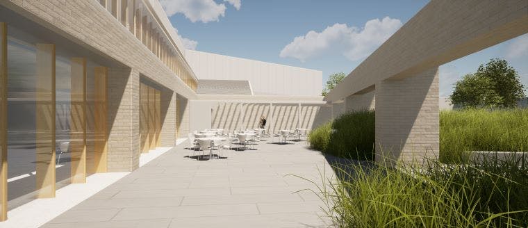 Artist impression of the Heffron Centre entry and plaza