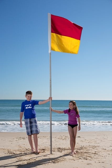 Children with patrol flags