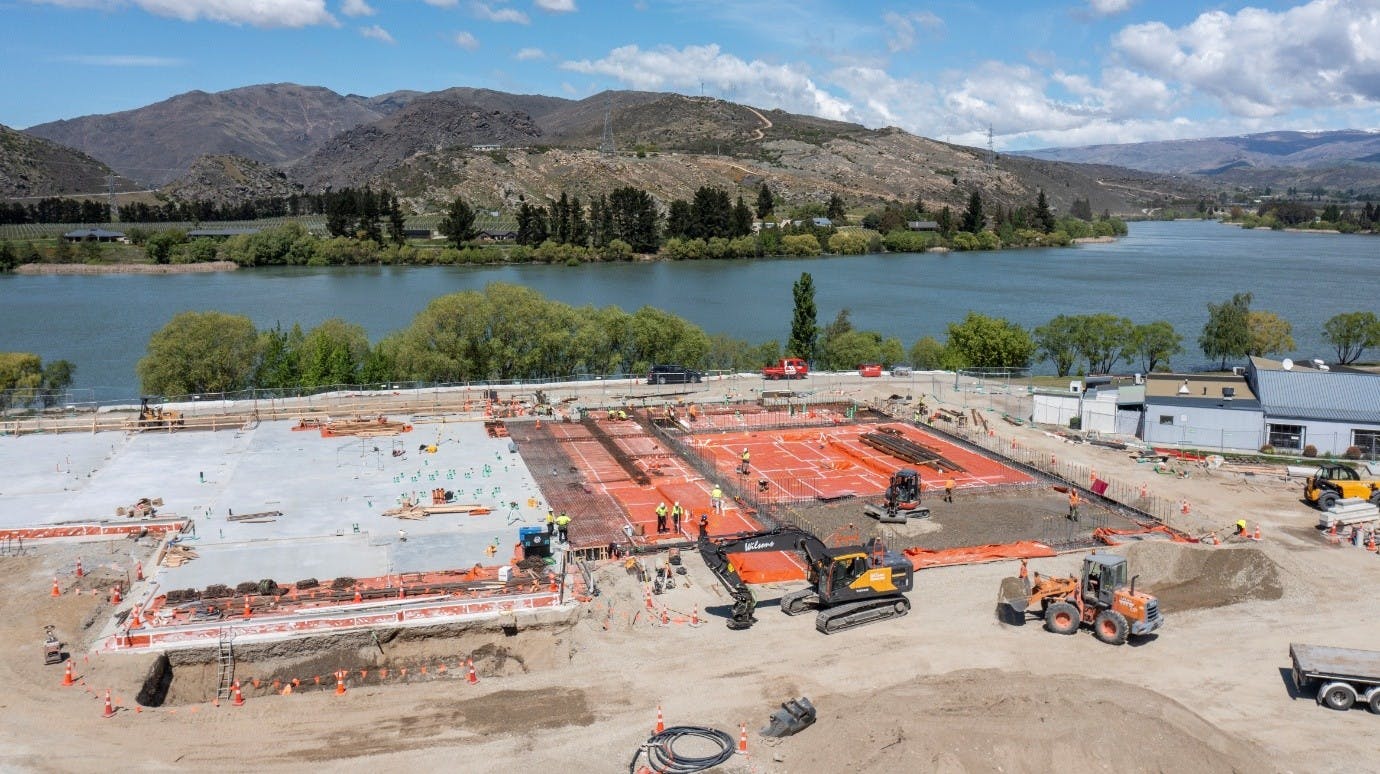 Cromwell Memorial Hall foundations markings - October 2024