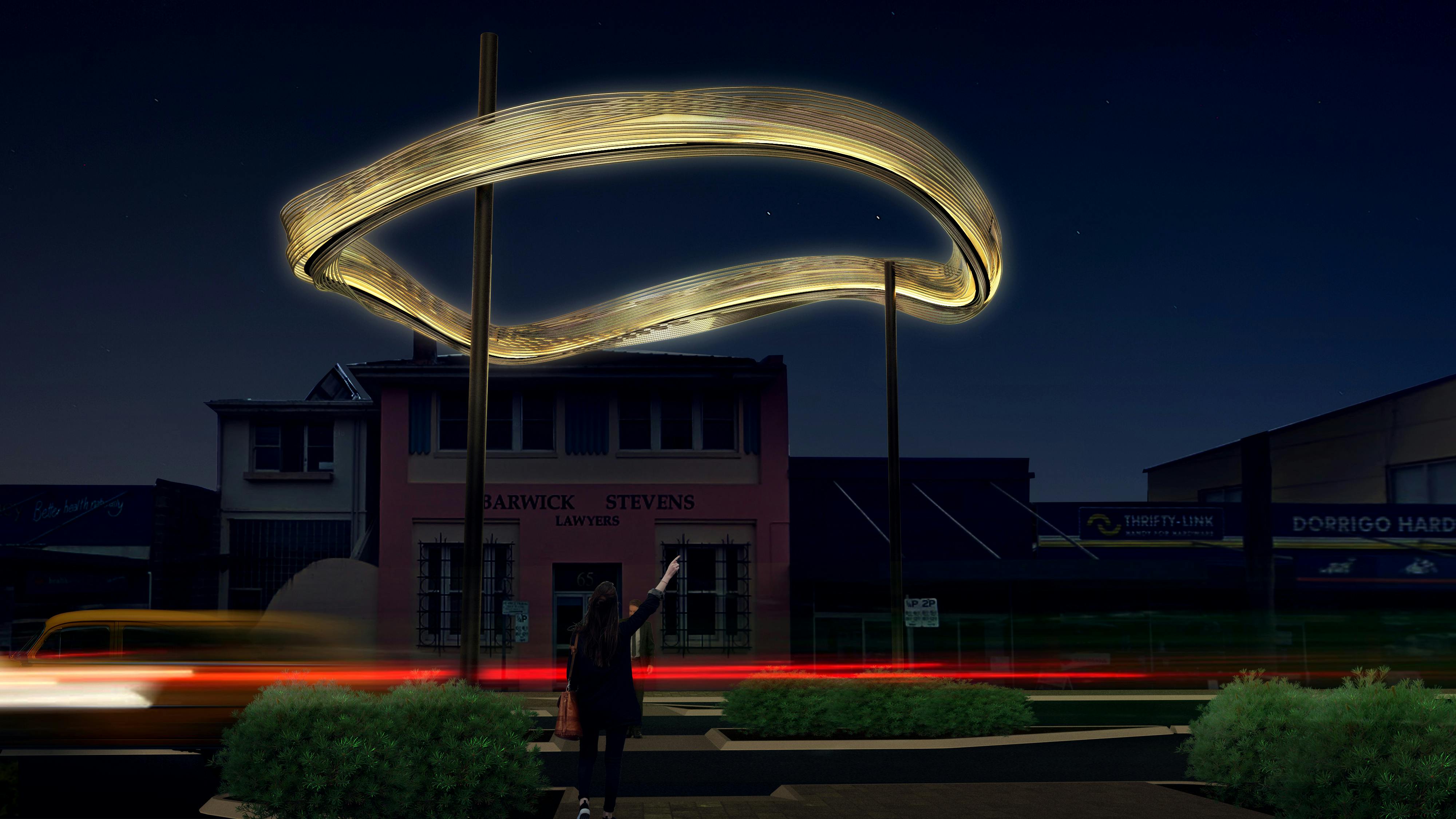 Proposed art work at night