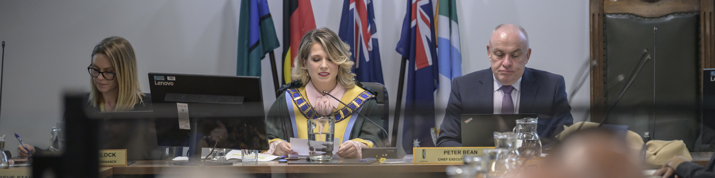 Council Meeting - Councillors sitting in the Kingston Chamber