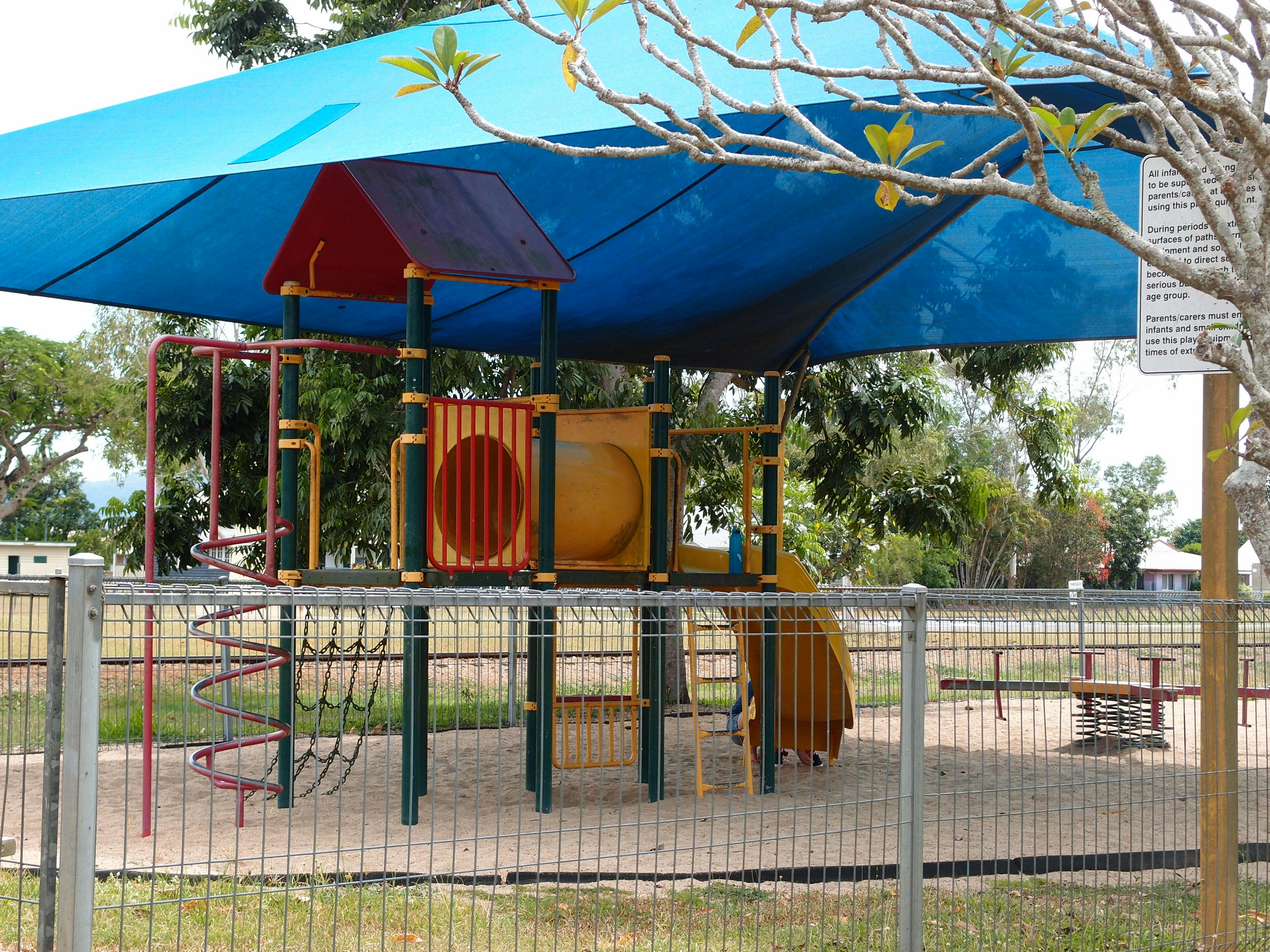 Close up of play equipment