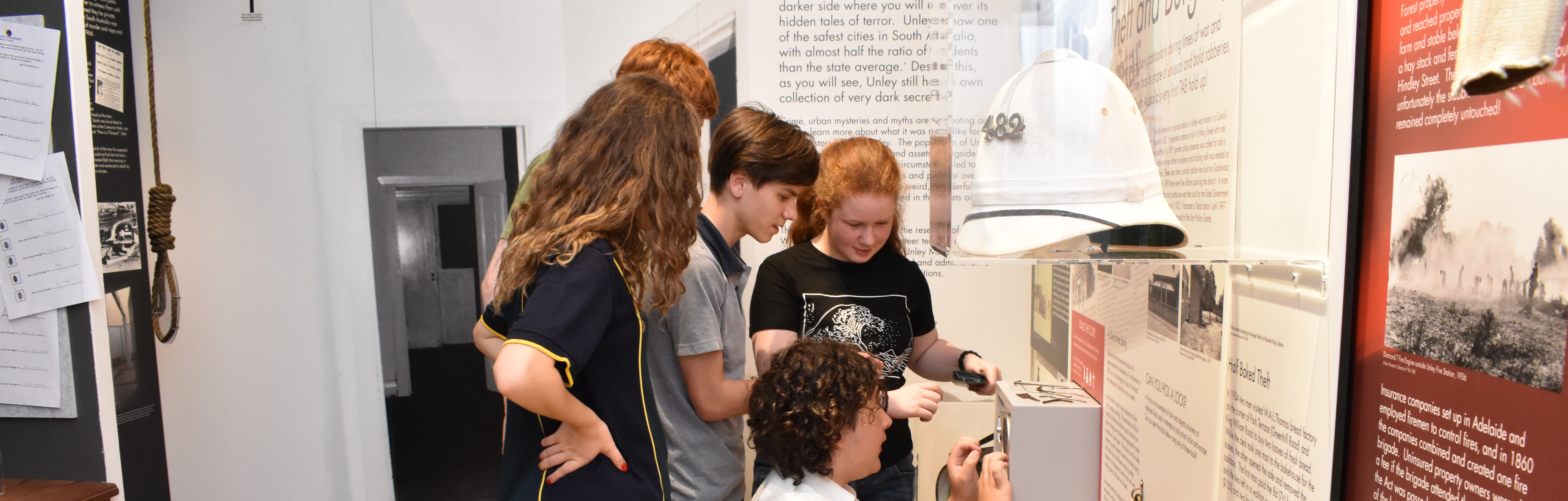 people viewing Terrible Tales of Unley Exhibition