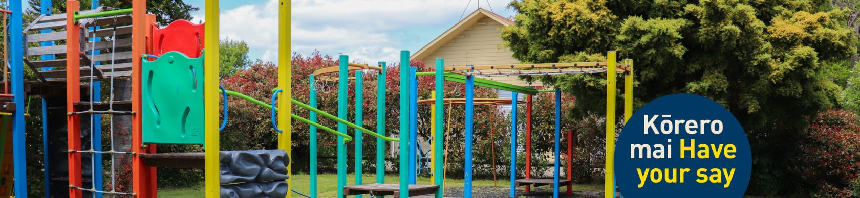 The current playground equipment at Waikanae Memorial Reserve due for an upgrade