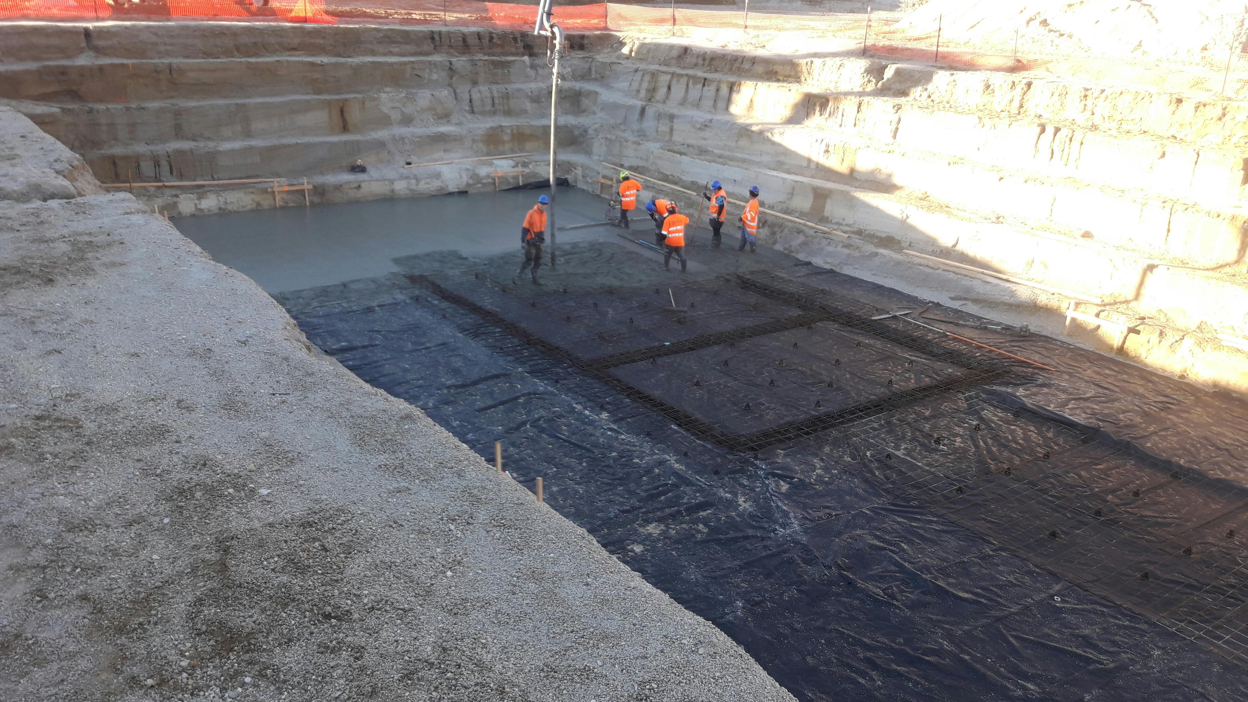 Captured:  29 June 2018 - Pouring concrete at the bioreactor footing 