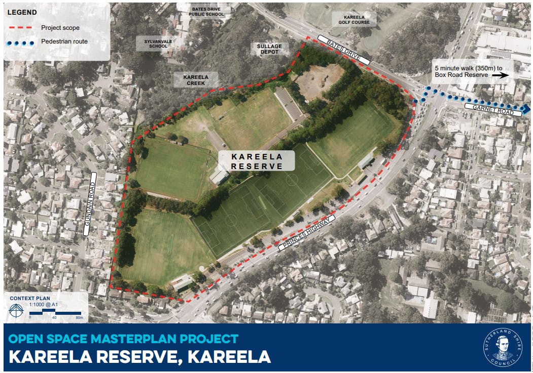 Planning for Kareela Reserve project scope area July 2022.PNG