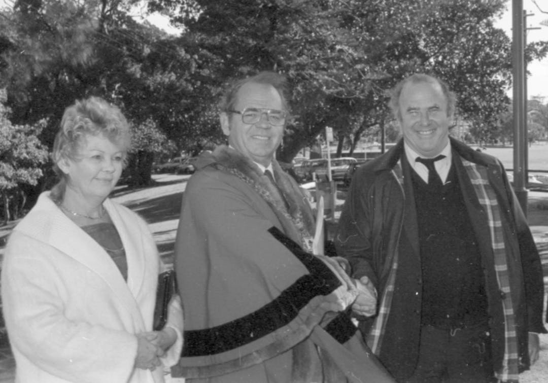 Photo taken at Carss Cottage to mark the centenary of Kogarah Municipal Council in 1985.  