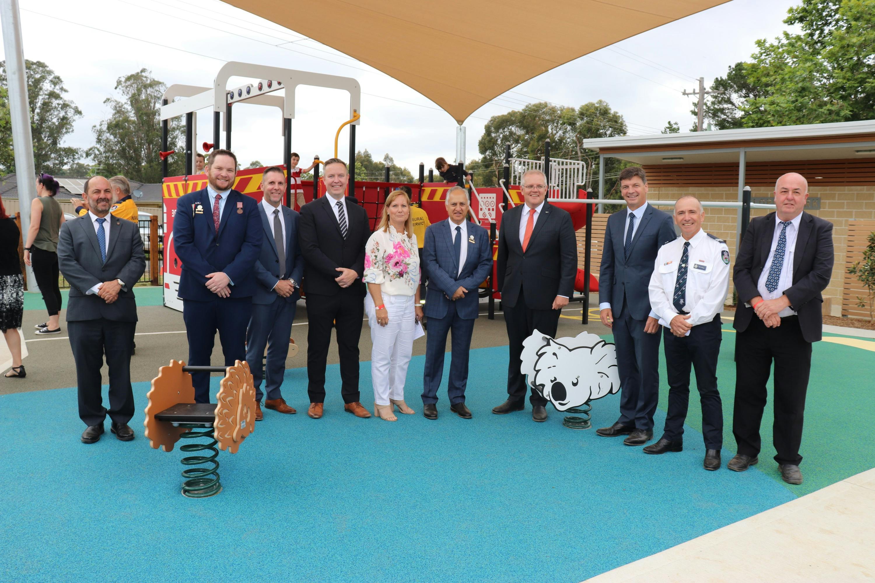 Wollondilly Mayor, CEO and Councillors, with the Hon. Louis Amato, Member of the Legislative Council, the Prime Minister, and Federal member the Hon. Angus Taylor MP