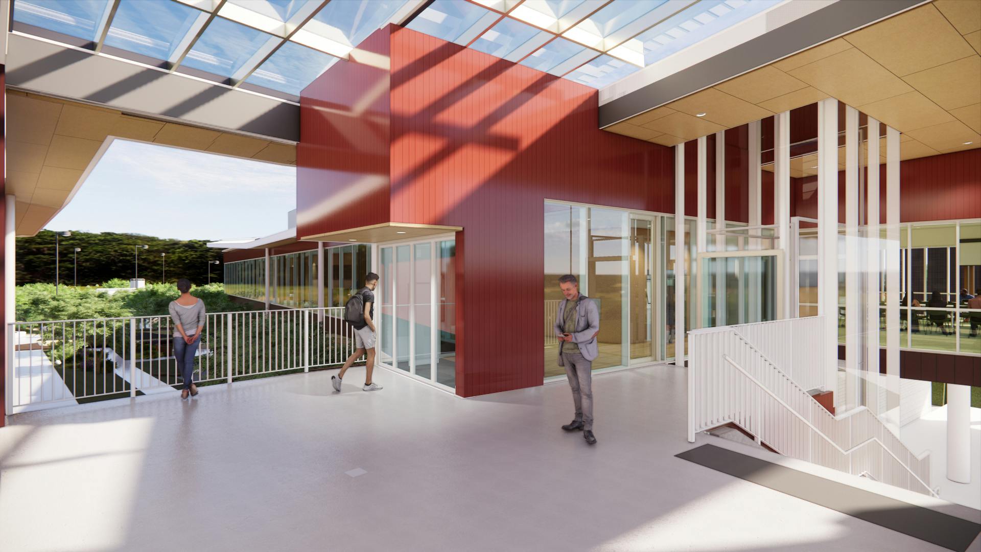 A space for a café has been included in the design. 