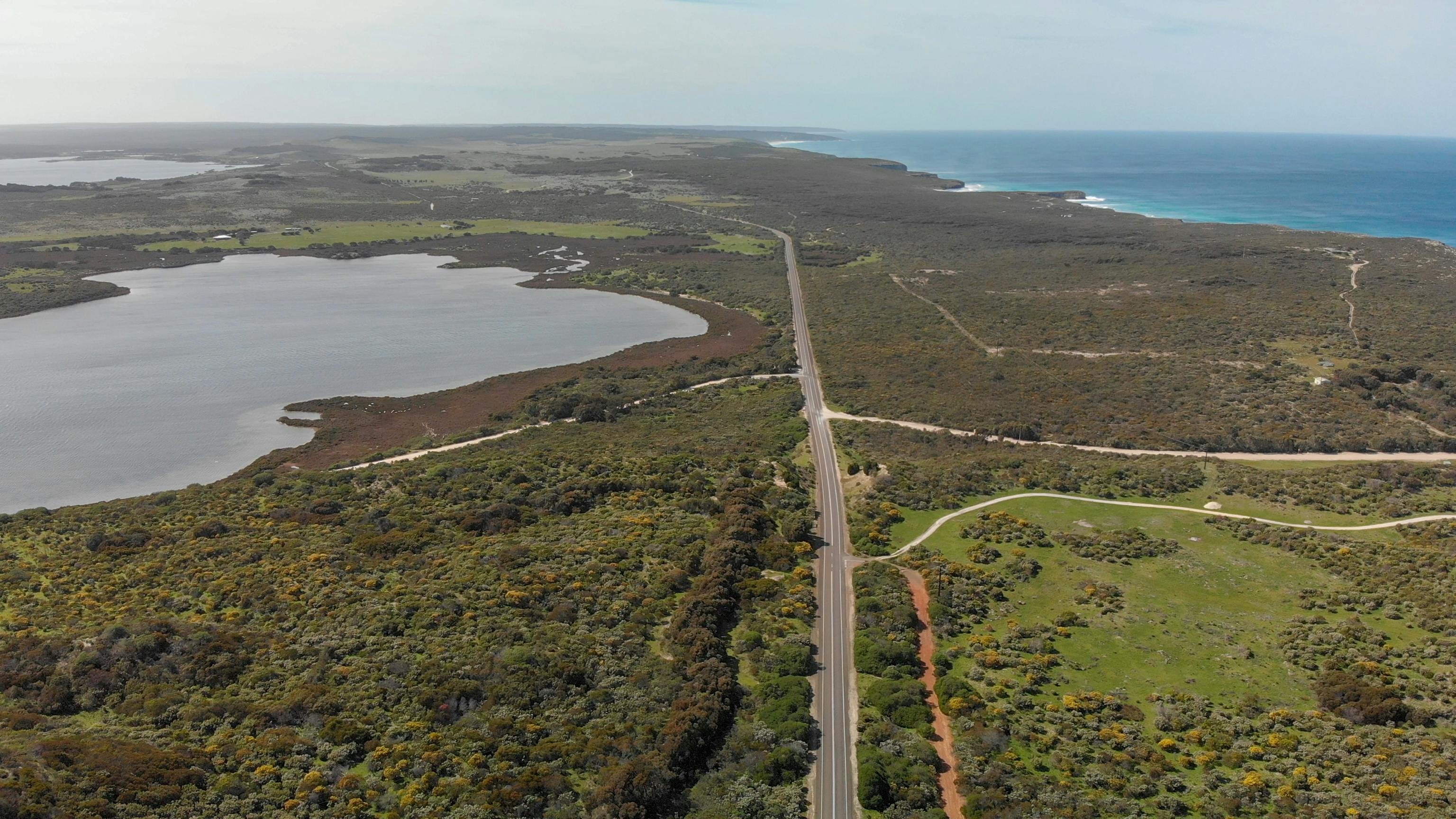 View looking east over Pelican Lagoon