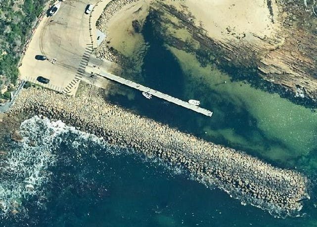 aerial view of Bastion Point groin wall