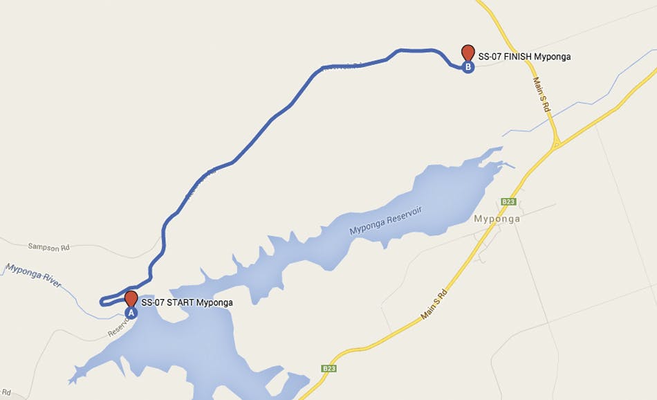Proposed Myponga Reservoir road closure map