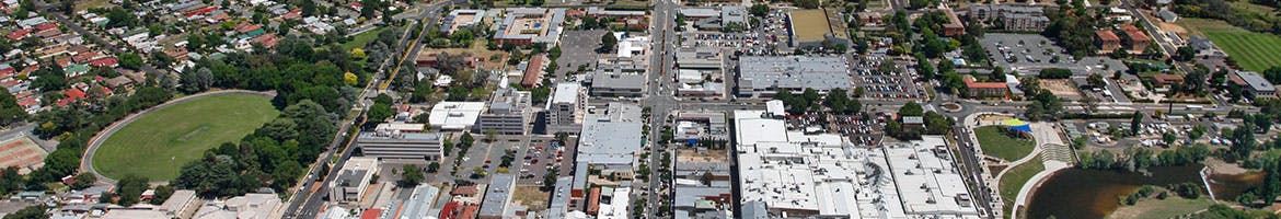 Aerial view of the Queanbeyan CBD