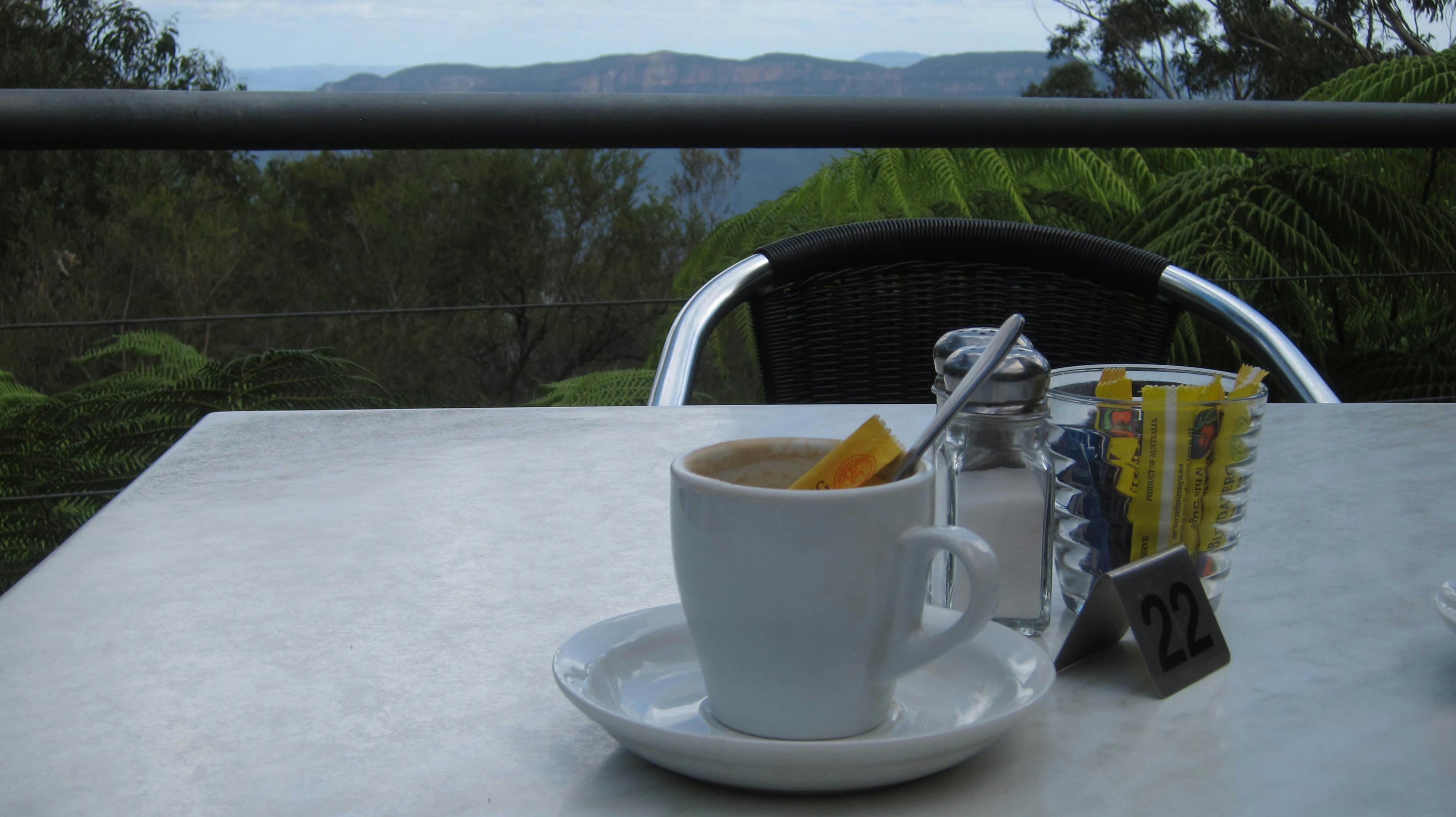 Cup of coffee at Conservation Hut.