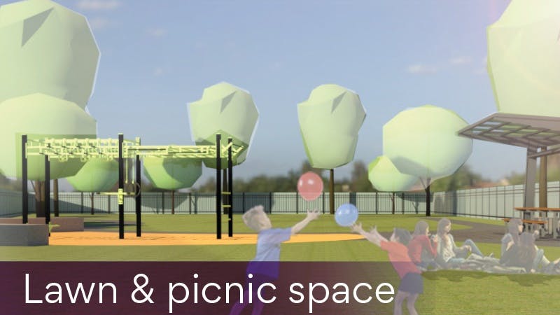 Artist impression - Lawn and picnic space 