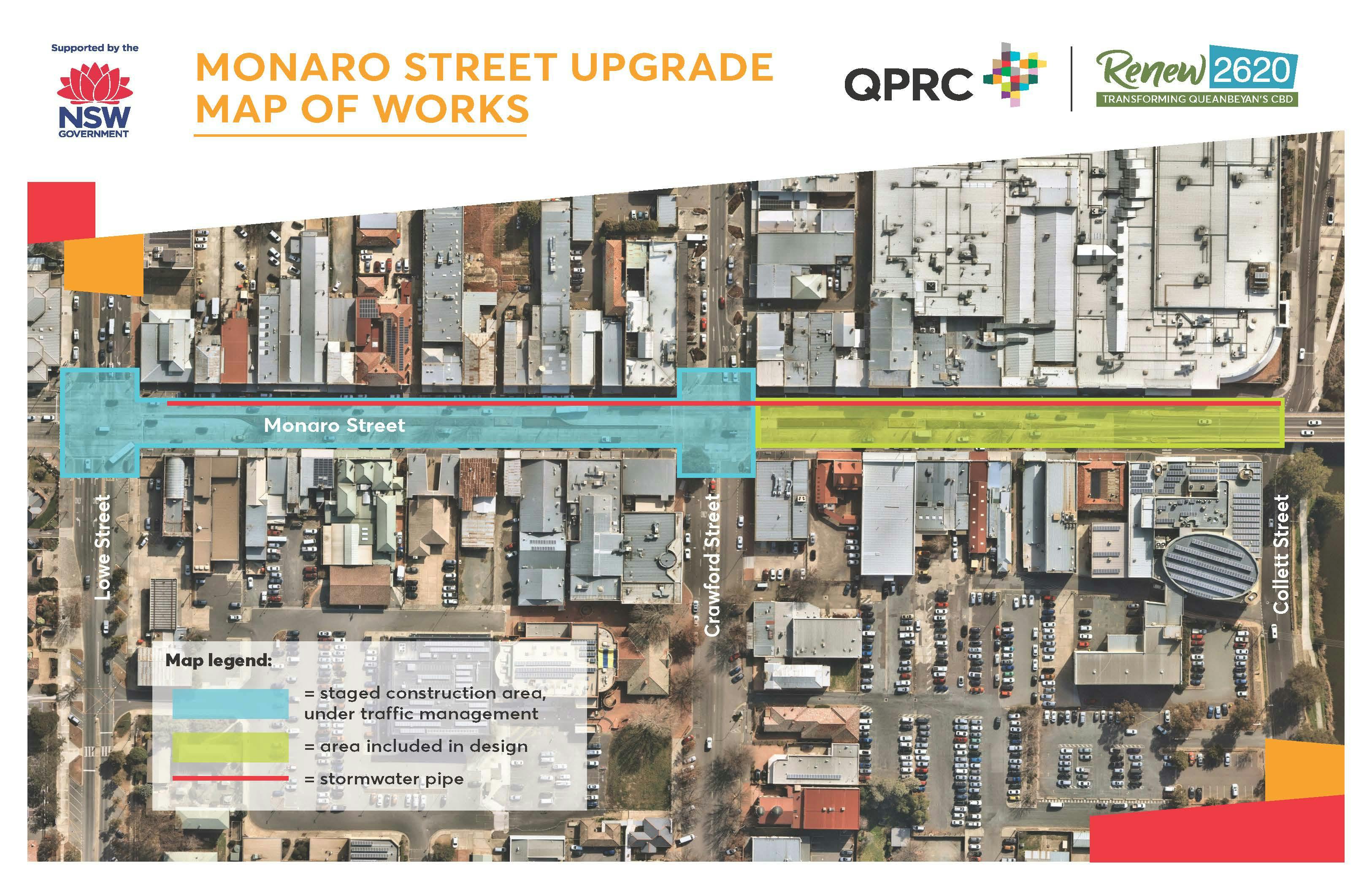 Monaro Street Upgrade - Map of Works