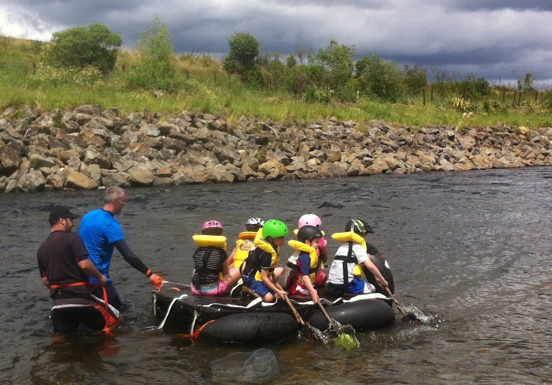 Enjoying the river With flood protection and planting work in the background