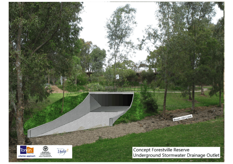 Concept Forestville Reserve:   Drainage Outlet