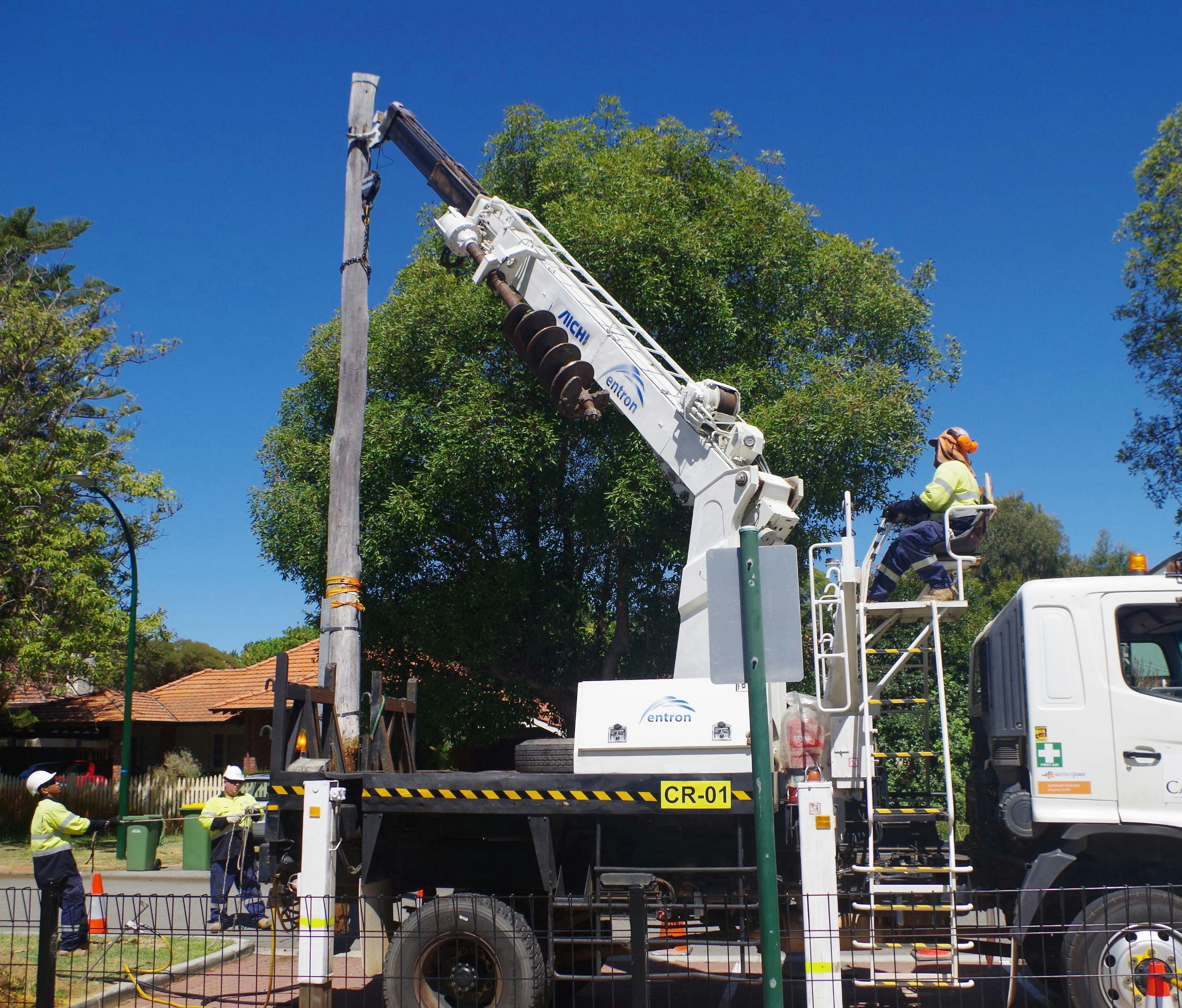 The last pole being removed