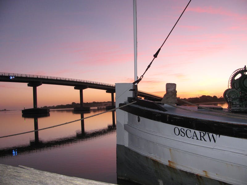 Oscar W Paddle Steamer at Port of Goolwa Wharf, Sunrise - Alexandrina Council Staff Photo