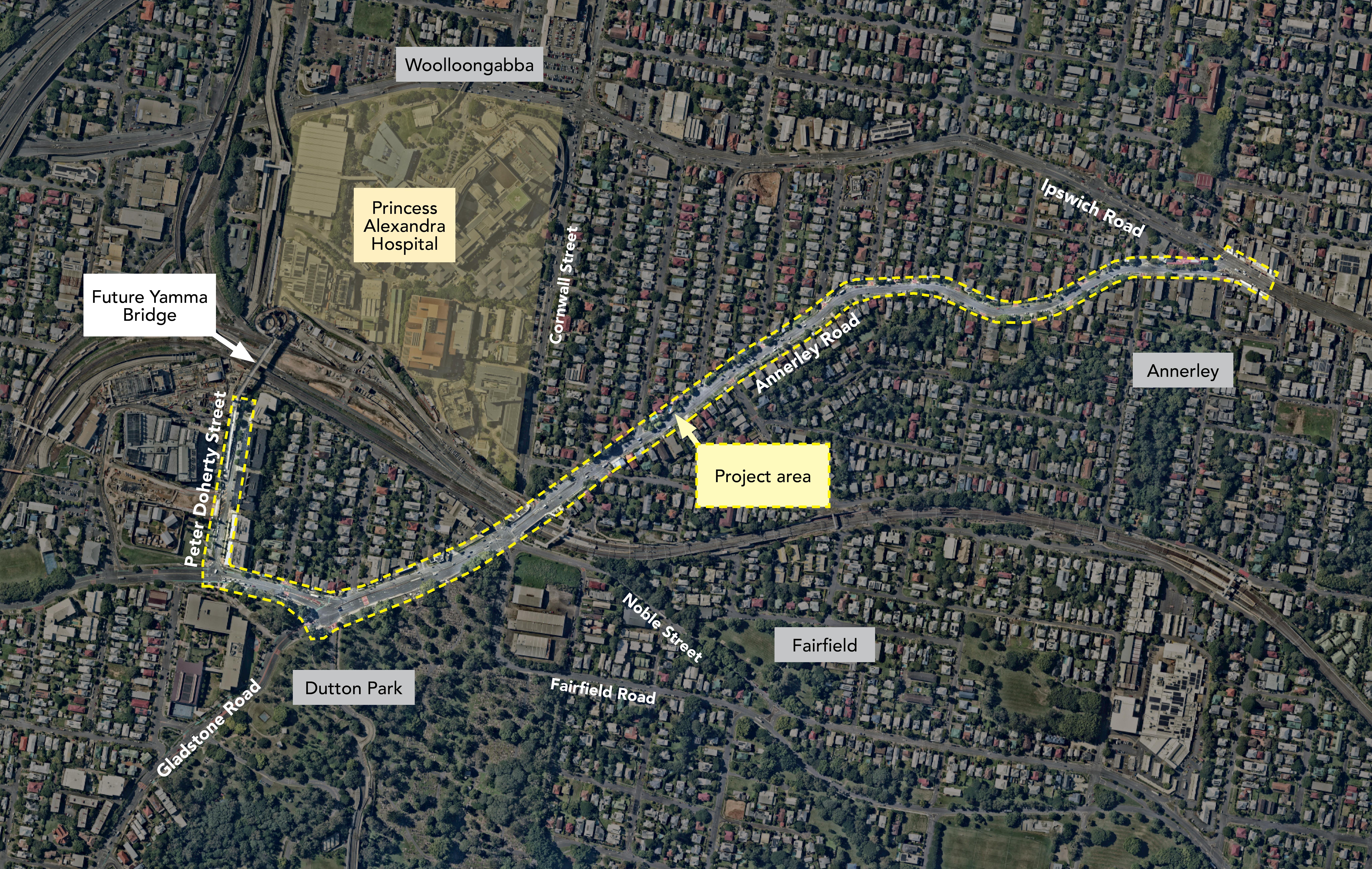 Annerley Road active travel investigations project area