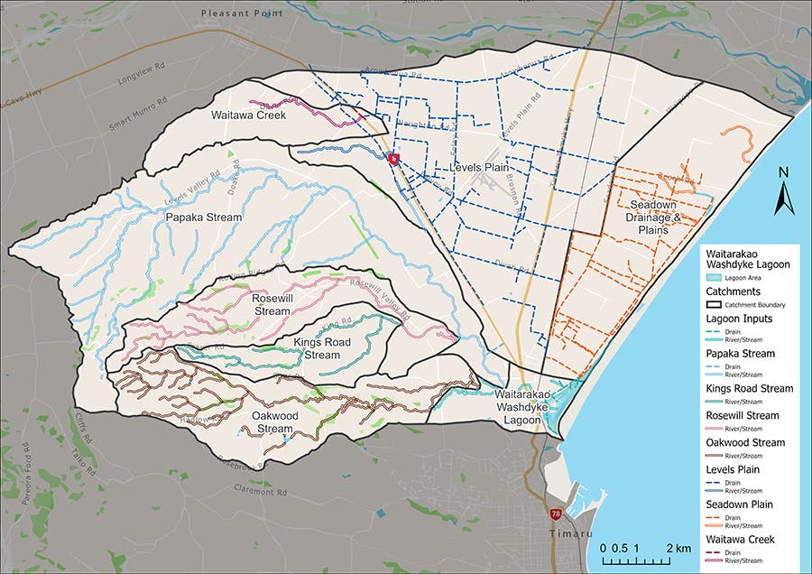 Waitarakao Washdyke Lagoon Catchment Map