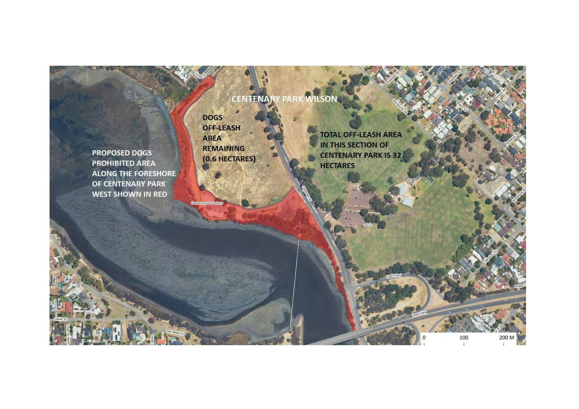 Centenary West proposed dogs prohibited foreshore area